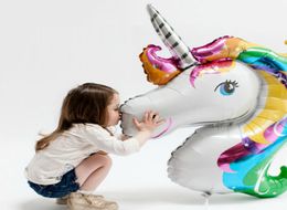 Grand ballon de fête licorne en aluminium, décorations de fête d'anniversaire de mariage, fournitures de jouets pour enfants, décoration de mariage 9900550