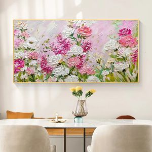 Grand mur art 100% peinture à l'huile à la main sur toile moderne abstrait fleurs photo peintures salon décoration de la maison 240318