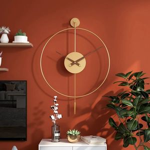 Grande horloge murale nordique Design moderne espagnol maison salon décoration muet grande taille minimalisme montres artisanat 240106