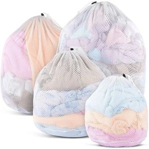 Bolsas de lavado grandes de lavado de malla de malla fina duradera con cordero cerrable para los delicados de prendas de lencería calcetines de lencería