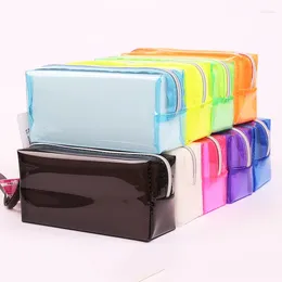 Grote waterdichte transparante potloodtas PVC briefpapier meisjes cadeau student Kawaii cosmetische etui reizen