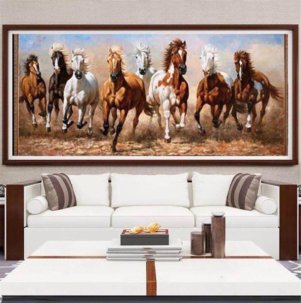 Pintura en lienzo de caballos corriendo blancos grandes, póster de animales moderno de gran tamaño e impresión de imágenes artísticas de pared para decoración del hogar de sala de estar 4752908