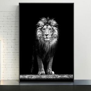 Affiche murale avec grands animaux de Lion sauvage, bête féroce, peinture sur toile, imprimés décoratifs, images Po pour décoration de salon, 181l