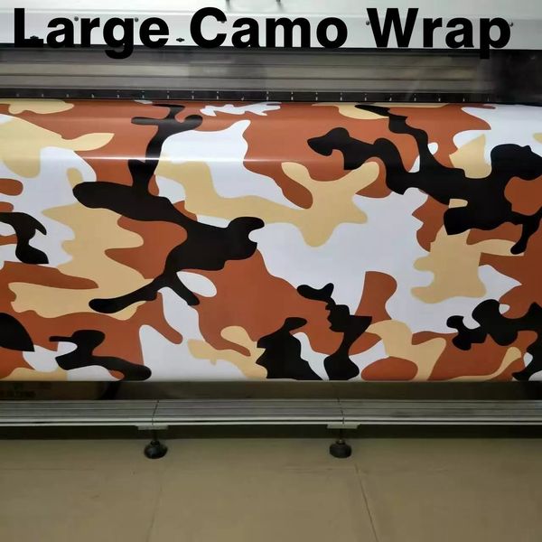 Grand Hiver Snow Camo Vinyl Enveloppement complet Camouflage Camouflage Autocollants avec une taille sans air 1,52 x 30m / rouleau Livraison gratuite