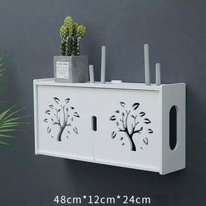 Grande boîte de rangement de routeur Wifi sans fil, panneau de densité en PVC, étagère murale, support de planche, organisateur de rangement de câbles, décoration de maison C01162404