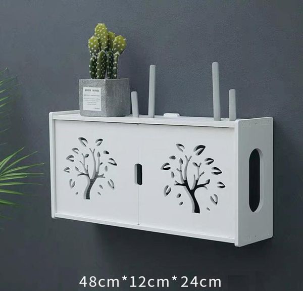 Grande boîte de rangement du routeur WiFi sans fil PVC Panneau de densité Shelf Mur Board Poste Bracket Câble Organisateur de stockage Home Decor C01165853996