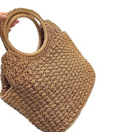 Grandes femmes sacs de plage de paille sacs Capacité Sac à provisions célèbre designer à la main les dames tissées à la main sacs à main décontractés
