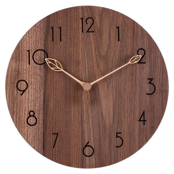 Grande horloge murale en bois rétro cuisine moderne Soild horloge en bois Shabby Chic salon montre maison chambre silencieux Reloj cadeau FZ779 T200616