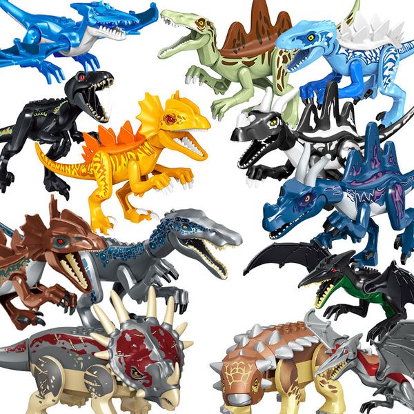 Figurines de dinosaures du grand monde, briques à assembler, blocs de construction, jouets tyrannosaure Rex, cadeaux pour enfants
