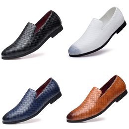 Chaussures d'affaires en cuir mat de grande taille pour hommes, baskets noires, marron foncé, gris, bleu