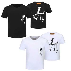Tamaño grande S-XXXXXXL Moda para hombre Diseñadores Camisetas Camiseta de verano Impresión de grúa Carta de alta calidad Camiseta Hip Hop Hombres Mujeres Manga corta Negro WhiteTees LOL