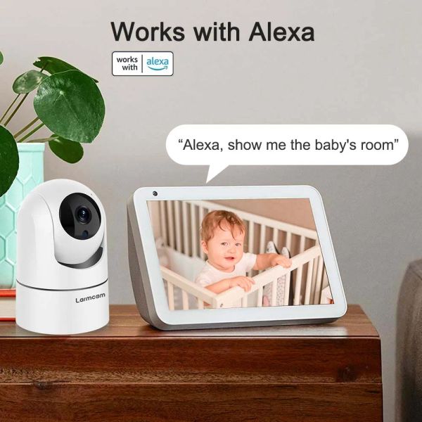 Larmtek IP Camera 5G Wifi Baby Monitor 1080p Mini CCTV Security de 2k 4MP Tracking Audio Video Vigilance Camera Alexa