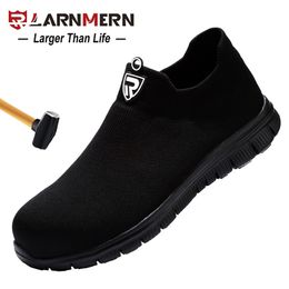 LARNMERM Hommes Chaussures de sécurité Chaussures de travail pour femmes Steel Toe Léger Respirant Entrepôt Construction Protection Chaussure 210315