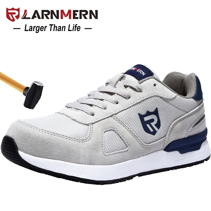 LARNMERN メンズ作業安全靴スチールトゥ構造スニーカー通気性軽量アンチスマッシング帯電防止ノンスリップ靴 211217