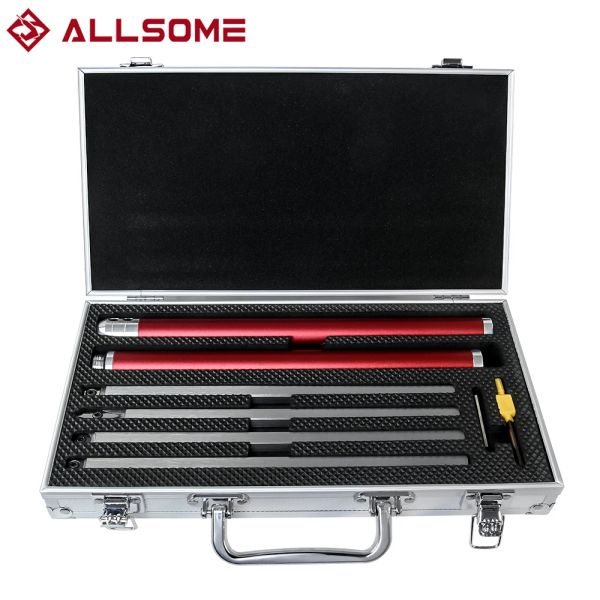 lasapparatuur Allsome Herramienta de torneado de madera Juego de cinceles de torno para carpintería Cortador de inserción de carburo Barra de acero inoxidable Caja de almacenamiento de aluminio Ht2962