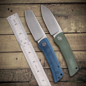 Lasapparatuur Versteende Vis Nieuwe Pfe05 K110 Staal Satijn Afwerking Mes Zakmes Vlas Handvat Keramische Lager Outdoor Jacht Edc Tool