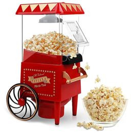 lasapparatuur Machine à Popcorn, Popcorn à Air Chaud Hine Popper à Popcorn électrique de Table Vintage, collation Saine et Rapide pour la Prise UE à la Maison