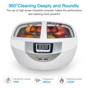 Lasapparatuur Skymen Digitale Ultrasone Reiniger Bad 2500 ml voor Thuis Keuken Wassen Fruit Bril Prothese Servies Sieraden Horloge