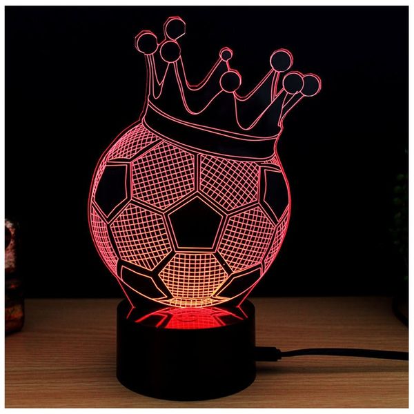 Laser acrylique Led veilleuse 3d ABS Base lampe colorée Football visuel RGB 3d tactile BaseLanternes portables avec ABS