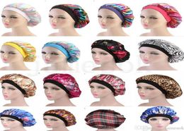 Béret Laser élastique large côté sommeil Turban chapeau soyeux bonnet de douche soins des cheveux Perm Cap pour femme tête enveloppement cheveux accessoires DA2052638873