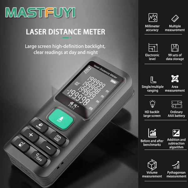 Distancemètre laser 70M 120M Longue distance de mesure Télémètre laser Télémètre d'angle numérique Outil de mesure de ruban laser 210719