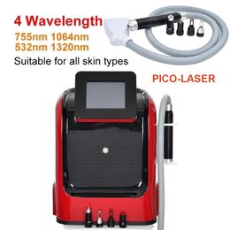 Pico Laser Machine Tattoo Pigment Verwijderen Picosecond 1064nm 755nm 532nm 1320nm Nd Yag Q-geschakeld Freckle Spot Remover Black Doll Skin Rejuvenation Instrument