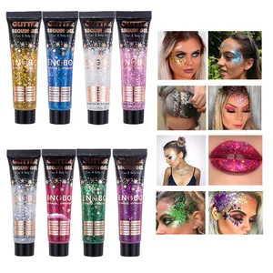 Laser paillettes Gel visage corps paillettes fard à paupières crème paillettes discothèque Lotion pour le corps maquillage de scène