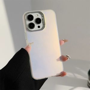 Coque de téléphone mat coloré dégradé Laser, pour iPhone 12 13 14 15 Pro Max Plus, placage, cadre de caméra, protection arrière rigide