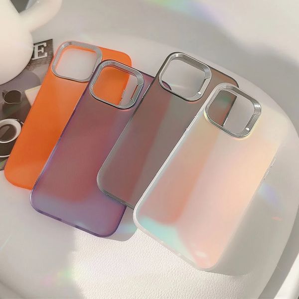 Funda rígida galvanizada colorida con cambio Gradual láser para iPhone 15, 14, 13, 12 Pro Max, 14Plus, funda para PC, nuevos productos