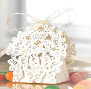 Carols de faveur Laser Coudure de papillon Boîte de bonbons de mariage Boîte de bonbons au chocolat Boîte en papier