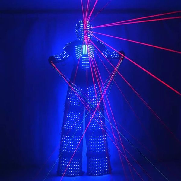 Disfraz de LED láser, ropa LED, trajes con luz, trajes de Robot LED, david robot309u