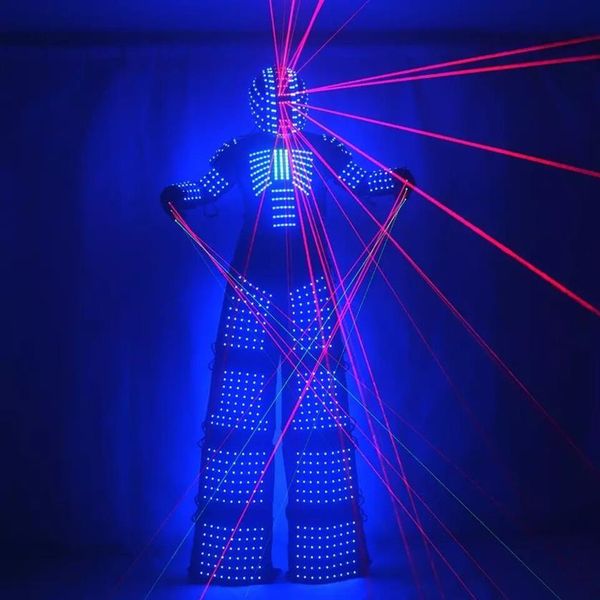Laser LED Costume LED vêtements lumière costumes LED Robot costumes david robot244a