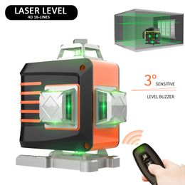 Niveau Laser 12/16 lignes 3D/4D auto-nivelant 360 croix horizontale et verticale ligne de faisceau Laser vert Super puissant