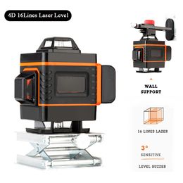 Niveau Laser 12/16 lignes 4D auto-nivelant 360 croix horizontale et verticale ligne de faisceau Laser vert Super puissant