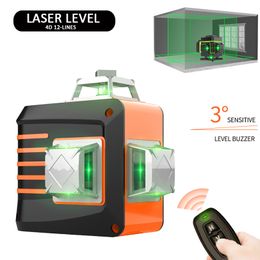 Niveau Laser 16 lignes 4D croix ligne 1 batterie niveau laser vert niveau auto-nivelant horizon laser mesure verticale