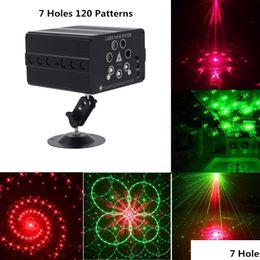 Éclairage laser 120 Projecteur de motif Télécommande / Contrôle du son LED Disco Lights RVB Dj Party Stage Light Lampe de Noël Décoration Drop de Dhyzp