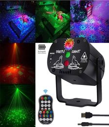 Laser Lighting DJ Disco Stage Party Lights Sound Activé de projecteur LED Fonction de temps avec télécommande pour Christmas Hallowee2111900