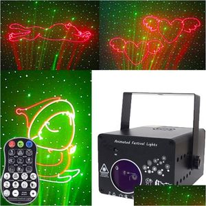 Éclairage laser LED 3D DMX 512 Stage Colorf Projecteur Ligne Animation Lampe de projection Bar Famille KTV Flash Beam Équipement de musique Danse Dhjyp
