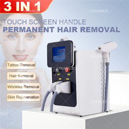 Lasermachine 3 in 1 Laserdiode 755nm 808nm 1064nm IPL RF Nd Yag 3 Golflengte Ontharing Tatoo Verwijderen Therapie Huidverjonging