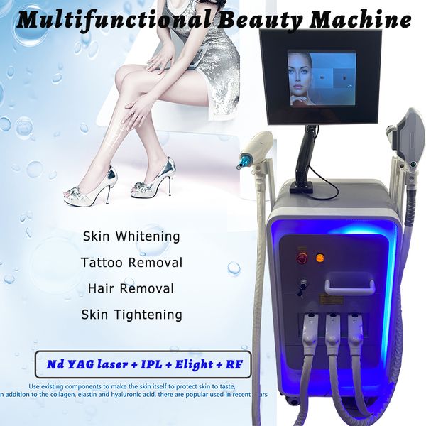 Máquina de belleza multifuncional láser ND Yag, tratamiento vascular, reducción de pigmentación, estiramiento facial Rf