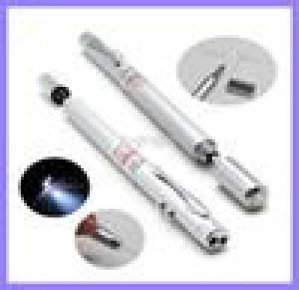 Stylo Laser multifonction 4 en 1, pointeur Laser rouge, lampe LED, stylo à bille, torche, pointeur télescopique pour enseigner, Silver4944087