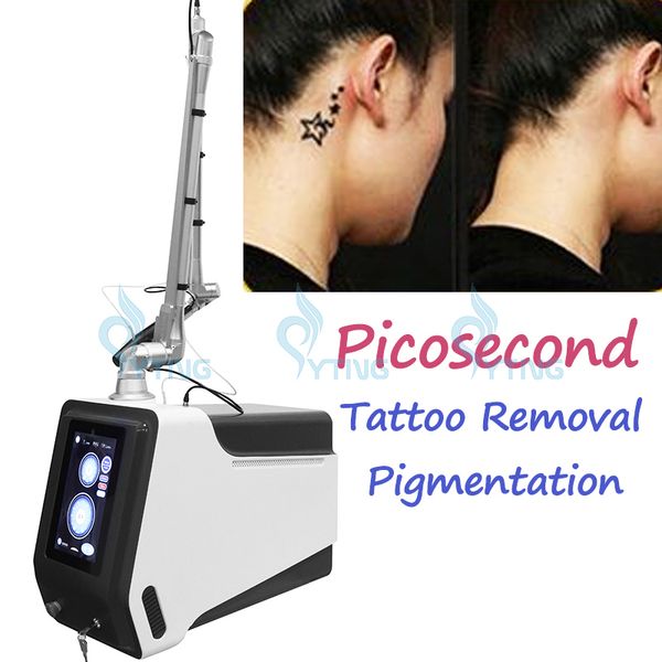 Máquina de picosegundos láser Pico Segundo Eliminación de tatuajes Cuidado de la piel Pigmentación Punto Tratamiento de pecas Equipo de salón de belleza