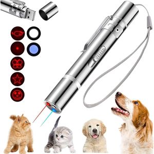 Laser Pointer Rode LED Licht Pointer Kat Speelgoed voor Binnenkatten Honden Lange afstand Modi Lazer Projectie Kinderbox usb Opladen