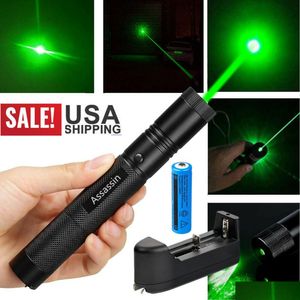 Punteros láser 10Miles Super Range Military 1Mw Green Pointer Pen 532Nm Astronomía Haz visible Recargable Ajustable Cat Toyadd Dr Dhaby