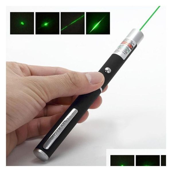 Pointeurs laser 5MW 532nm stylo à faisceau de lumière verte pour montage Sos chasse de nuit réunion d'enseignement PPT cadeau de Noël livraison électronique Dhjxm