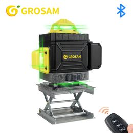 Laser RangeFinders Grosam 360 Laser Level 16 Lijnen 4D Zelf Nivel Laser Kruis Horizontale verticale groene balk voor bouwgereedschap 230516