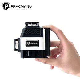 Laser RangeFinders Pracmanu Mini Laser Level 12 Lijnen 3D Level Zelf Levering 360 ° Horizontale en verticale kruisgroene laserstraallijnen 230516