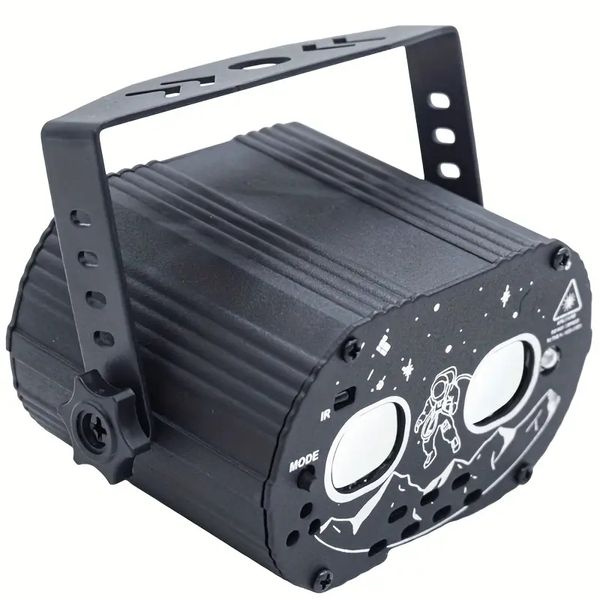 Proyector láser con efecto de iluminación de escenario láser, luz de discoteca para DJ de fiesta, efectos múltiples portátiles USB y aurora boreal, festival adecuado para Halloween y Navidad