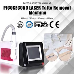 Máquina de eliminación de pigmentos de tatuajes con láser Q Switch 755 1064 Lavado con láser de picosegundos cejas pecas Peeling de carbono Dispositivo de belleza Estiramiento de la piel Máquina de tratamiento del acné