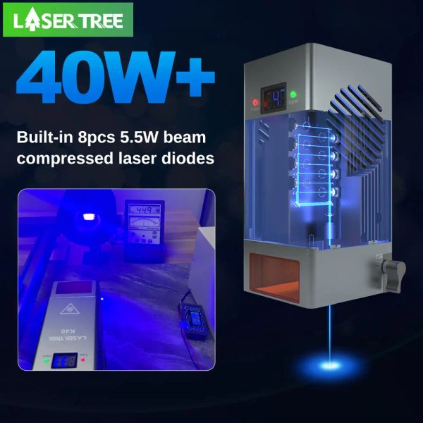 Arbre laser 10W 20W 30W 40W Tête laser de puissance optique avec AID ASSIDE 450 NM MODULE TTL LUMIÈRE BLUE POUR LA GRAVATEUR LASER